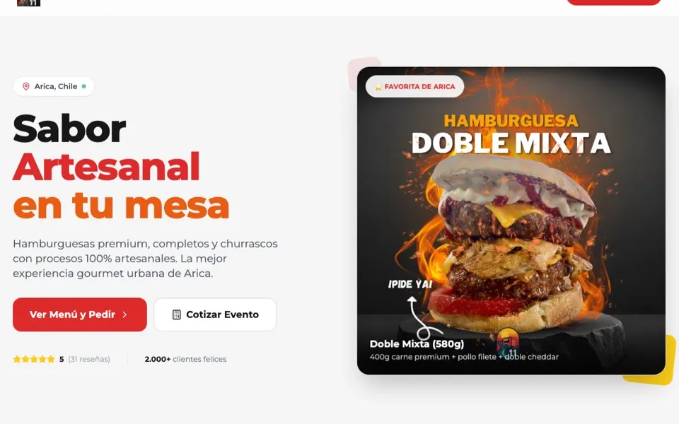 Sistema operativo completo del foodtruck La Ruta 11 en Arica — puntos de venta, app de pedidos, caja e IA — por Digitaliza Todo